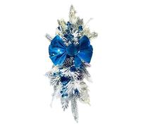 Mcclellanty de Noël, Guirlande de Noël pour Escaliers, Porte, Cheminée, Fenêtre, Décoration de Noël Intérieure et Extérieure Facile à Remplacer Bleu