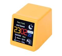 Mcclellanty Horloge de Station Météo WiFi Intelligente DIY Animations GIF Mignonnes Décoration de Bureau Fonction D'Album Électronique Mini Horloge C Installation Facile Facile à Utiliser