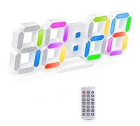 Mcclellanty Horloge Murale Numérique LED 3D Réveil de Table Lumineuse Horloge de Table Heure Date avec Contrôle App pour Chambre à Coucher