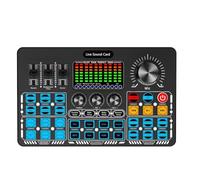 Mcclellanty Interface audio de la carte son Q6S avec effets de mixage DJ et console de mixage audio avec changeur de voix pour transmission