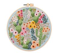 Mcclellanty Kit de Broderie pour Débutants et Amateurs de Broderie Comprenant Un Paysage Floral avec des Aiguilles à, C
