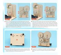 Mcclellanty Kit de Puzzle de Technologie D'ExpéRience Scientifique de Roue DentéE éLectrique en Bois de Bricolage, MatéRiel éDucatif d'apprentissage pour Les Enfants