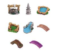 Mcclellanty Miniature éTang Pont Figurines Miniature Artisanat FéE Jardin GNOME Mousse Terrarium Cadeau Bricolage Ornement Jardin DéCor