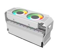 Mcclellanty Module de mémoire RAM pour boîtier PC, dissipateur ARGB DDR3 A DDR5, 5V, 3, PWM, 4, synchronisation lumière, ventilateurs doubles de 120 mm, radiateur de refroidissement