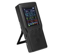 Mcclellanty Moniteur de qualité de l'air 9 en 1, détecteur de formaldéhyde pour intérieur, compteur de CO2 de température et d'humidité, détecteur de PM2,5 Moniteur noir