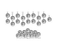 Mcclellanty Paquet de 30 Boules Disco Argentées à Suspendre avec Miroir, Boules Disco avec Corde, Décoration de Noël, Fête de Mariage, Festivals de Musique