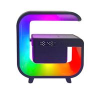 Mcclellanty Support de chargeur sans fil haut-parleur Bluetooth 5.0 multifonction FM TF RGB lumière station de charge rapide pour Smartphone-B