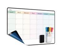 MCCORL 42x28 cm Calendrier Adhesif Tableau blanc Planning Mural, Planificateur Mensuel/Semainer effaçable parfait pour Planification des Tâches, Organiseur Hebdomadaire Repas familial - en Français