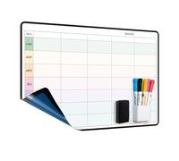 MCCORL Calendrier Adhesif Planning Semaine Mural,Tableau Organisateur Familial,Planificateur des Menus/Repas Hebdomadaire 42×28cm effacable en Français