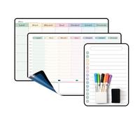 MCCORL Calendrier Adhesif Tableau blanc Planning Mural, Planificateur Mensuel et Semainer effaçable parfait pour Planification des Tâches, Organiseur Hebdomadaire Repas familial - en Français