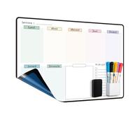MCCORL Calendrier Adhesif Tableau blanc Planning Mural, Planificateur Mensuel et Semainer effaçable parfait pour Planification des Tâches, Organiseur Hebdomadaire Repas familial - en Français