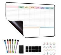 MCCORL Planning Semaine, Calendrier Frigo magnetique,Planificateur Hebdomadaire,Tableau Organisateur Familial effacable 42×28cm en Français