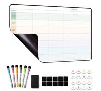 MCCORL Planning Semaine, Calendrier magnetique Frigo,Tableau Organisateur Familial,Planificateur des Menus/Repas Hebdomadaire 42×28cm effacable en Français