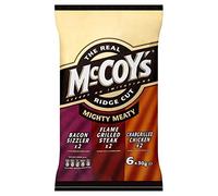 McCoy's Ridge Cut Crisps - Mighty Meaty Variety (6x30g)