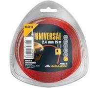 Tête de coupe Universal NLO014 : Fil de rechange pour débroussailleuse, longueur 15 m, fil Ø 2,4 mm, nylon résistant à la déchirure, accessoire d’origine McCulloch (n° art. 00057-76.163.14)