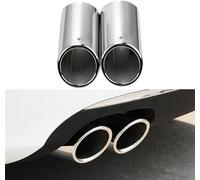 MCDA Cache Embout Silencieux Voiture pour Audi Q3 2013-2015, Embou Echappement Voiture Pare-Chocs Arrière Embouts D'échappement,Silver