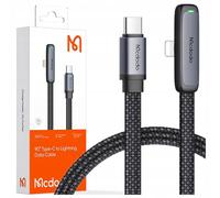 Mcdodo Angle Cable Usb-C Lightning Flat 36W Pour Iphone 12 13 14 Noir 1M