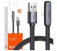 Mcdodo Angle Usb Lightning Flat Cable 36W Pour Iphone 12 13 14 Noir 1M