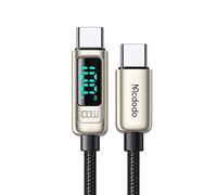 mcdodo Câble de Charge Rapide USB C vers USB C 100W avec Affichage LED à Tour de Rôle Charge Rapide PD pour iPhone 15 iPad Air iPad Pro, Mac Book Pro, Samsung (Argent-USB C vers USB C)