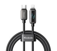 mcdodo Câble USB C vers Lightning iPhone Câble de charge LED Display Power Delivery Nylon Compatible avec iPhone 14/13/13 Pro/13 Pro Max/13 Mini/12/12 Pro Max/12 Mini/11 Pro/X/XS/XR/8/SE