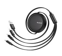 Mcdodo Câble USB vers USB-C/Lightning/Micro USB, 3,5 A, 1,2 m, noir