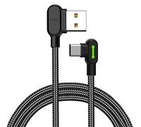 Mcdodo® LED 90° Angle Droit Type-C vers USB Nylon tressé pour téléphones Android