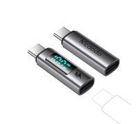 mcdodo Lot de 2 adaptateurs USB C vers USB C - 100 W - Pour iPhone - Avec écran LED - Chargement de données - Transfert de données USB C