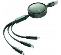 Mcdodo Usb Cable 3W1 Coiled Usb-C Lightning Micro Usb Type C Flat 1M