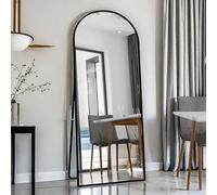 MCDSAJ Miroir de sol, miroirs à arc pleine figure, grand miroir de support pour debout, miroir mural à suspendre pour salon, chambre à coucher, entrée (noir, 180 x 80 cm)