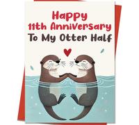 Mcduldul Carte de 11e anniversaire de mariage pour lui, elle | Décorations amusantes pour 11 ans de mariage pour couple, mari, épouse