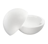 MCE-Commerce 2 pièces de boules en polystyrène - Diamètre : 20 cm - Boule en polystyrène divisible, demi-coque blanc