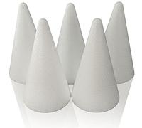 MCE-Commerce Lot de 5 cônes en polystyrène-Diamètre Hauteur, Blanc, Ø 7 cm Höhe 12 cm