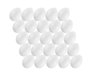 MCE-Commerce A636025-1 Lot de 25 œufs en Plastique pour Bricolage et décoration de Pâques Blanc 6 cm