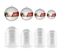 MCE-Commerce A6699320 Lot de 20 Boules acryliques Transparentes avec œillet de Suspension 2 pièces 5 cm 6 cm 7 cm 5 pièces 8 cm Plastique Transparent Ø 5,6,7,8 cm