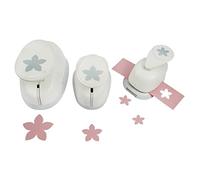 MCE-Commerce Blüte Lot de 3 Perforatrices à Motif Floral, Plastique, Blanc, 1,6cm, 2,54cm, 3,81cm