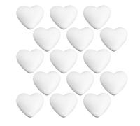 MCE-Commerce Lot de 15 cœurs en polystyrène 3D pour bricoler et peindre - Pour la technique de la découpe, la décoration de mariage, la Saint-Valentin (9 cm, lot de 15)