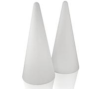 MCE-Commerce Lot de 2 cônes en polystyrène Hauteur, Blanc, Ø 12 cm 27 cm