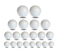 MCE-Commerce Lot de 20 boules de polystyrène mélangées. 4 tailles 2 x 10 cm, 4 x 8 cm, 6 x 7 cm, 8 x 6 cm, Blanc, 2x10cm 4x8cm 6x7cm 8x6cm
