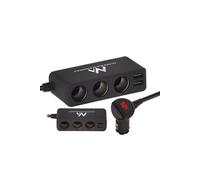 Prise allume-cigare multi 3 voies - Maclean - MCE117 - 2 sorties USB - 120W - Noir