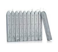 Mceal d'étanchéité bton de cire avec mèche Fleur de Luce de la France rétro Lot de 10 pièces gris argenté