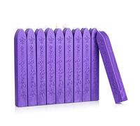 Mceal Lot de 10 bâtons de vernis à cacheter avec mèche, motif fleur de Luce rétro (raisins violet)