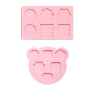 Mceal Lot de 2 sceaux de cire en silicone mat - Tapis carrés et ours avec 11 moules à cacheter - Pour bricolage - Rouge