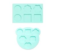 Mceal Lot de 2 sceaux de cire en silicone mat - Tapis carrés et ours avec 11 moules à cacheter - Pour bricolage - Bleu