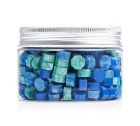 Mceal Lot de 200 perles de cire à cacheter Mélange de trois couleurs Bleu