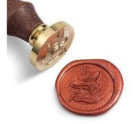 Mceal Tampon à cacheter, tête en laiton avec manche en bois de rose, 30 mm Renard