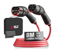 MCEVKELN Câble de charge EV de type 2 - 7 kW 8 m - Câble de charge mode 3 pour voitures électriques et véhicules hybrides - Chargeur monophasé portable 32 A avec sac à main - Pour modèles Y/Model 3/ID