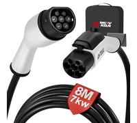MCEVKELN Rallonge pour câble de charge de véhicule électrique type 2 7 kW - 32 A 1 phase - Rallonge de 8 m avec serrure pour voiture hybride et électrique IEC62196-2 - Câble d'extension de charge type