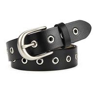 McFanBe Ceinture en Cuir Pour Dame Lady Dreess Jeans Avec Boucle en Alliage Pour 2,8cm de Largeur (A:noir, XS:85cm(Taille ajustée 60-74cm/23-29))