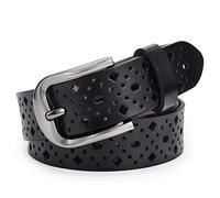 McFanBe Ceinture en Cuir pour femmes Pantalons de Jeans Habillés pour Femmes avec Boucle de Ceinture en Alliage pour Filles (XS:85cm(Taille ajustée 60-74cm/23-29"), A(largeur 3,2cm):noir)