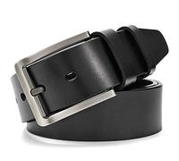 McFanBe Ceinture en Cuir Pour Hommes Pantalons en Jean Décontractés, Boucle en alliage, Largeur 38 mm (L(Tour de taille 105-114cm), A:noir)